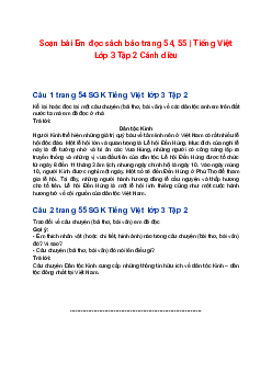 Soạn bài Em đọc sách báo trang 54, 55 | Tiếng Việt Lớp 3 Tập 2 Cánh diều