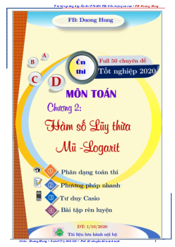 Chuyên đề lũy thừa, mũ và logarit dành cho học sinh trung bình – yếu – Dương Minh Hùng