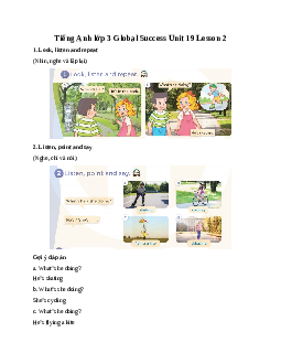 Tiếng Anh lớp 3 Global Success Unit 19 Lesson 2