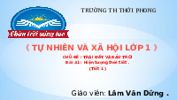 Giáo án điện tử Tự nhiên và xã hội 1 bài 31 Chân trời sáng tạo : Hiện tượng thời tiết