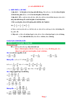 Phương pháp giải bài 3 So sánh phân số Toán 6 Chân trời sáng tạo