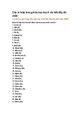 Các kí hiệu trong Hóa học lớp 8 chi tiết đầy đủ nhất