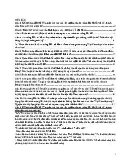 Đề cương ôn tập môn Tư Tưởng Hồ Chí Minh