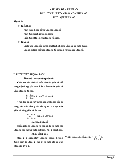 Chuyên đề tính chất cơ bản của phân số, rút gọn phân số Toán 6