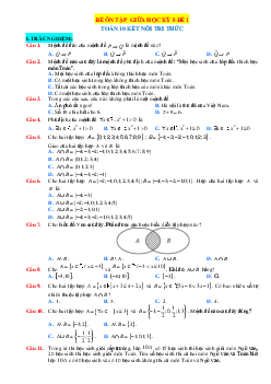Top 10 đề thi giữa học kỳ 1 Toán 10