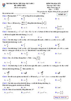 Đề cuối học kỳ 1 Toán 12 năm 2023 – 2024 trường Việt Anh 2 – Bình Dương