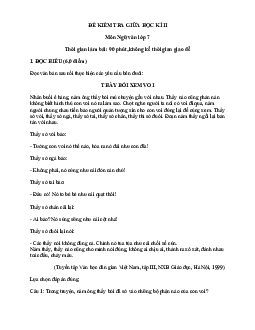 Đề thi giữa kì 2 Văn 7 Kết nối tri thức - Đề 2