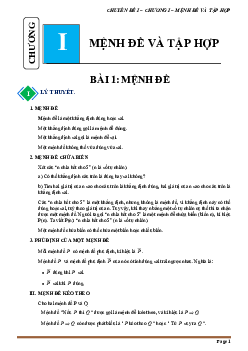 Chuyên đề mệnh đề và tập hợp Toán 10 Chân Trời Sáng Tạo