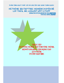 Toàn tập phương trình, bất phương trình, hệ phương trình mũ – logarit vận dụng cao