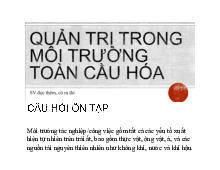 Chương 4: QUản trị trong môi trường toàn cầu hóa - Môn quản trị học - Đại Học Kinh Tế - Đại học Đà Nẵng