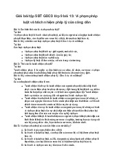 Giải bài tập SBT GDCD lớp 9 bài 15: Vi phạm pháp luật và trách nhiệm pháp lý của công dân
