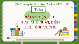 Giáo án điện tử Toán 3 Chương 3 Cánh diều: Diện tích hình chữ nhật, diện tích hình vuông