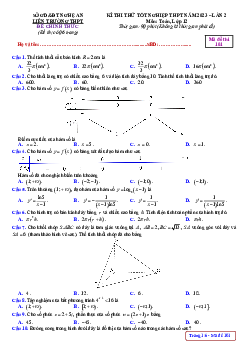 Đề thi thử tốt nghiệp THPT 2023 môn Toán lần 2 liên trường THPT – Nghệ An