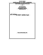 Tài liệu Kỹ Năng Tư Duy Sáng Tạo - Môn Học Kỹ Năng Mềm