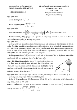 Đề khảo sát Toán 9 lần 2 năm 2023 – 2024 phòng GD&ĐT thành phố Hải Dương