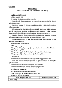 Ôn tập và đánh giá học kỳ 1 - Tiết 1+2 | Giáo án Tiếng Việt 3 | Kết nối tri thức