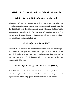 Nói về 1 - 2 cuộc thi viết, vẽ,... dành cho thiếu nhi mà em biết | Tiếng việt 4 Chân Trời sáng tạo