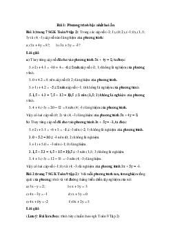 Giải bài tập SGK Toán lớp 9 bài 1: Phương trình bậc nhất hai ẩn