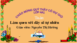 Giáo án điện tử Toán 4 Chân trời sáng tạo: Làm quen với dãy số tự nhiên