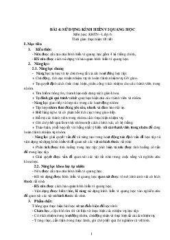 Giáo án Khoa học tự nhiên 6 sách Kết nối tri thức với cuộc sống Bài 4 Sử dụng kính hiển vi