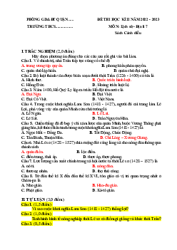 Đề thi học kì 2 môn Lịch sử - Địa lí 7 năm 2022 - 2023 sách Cánh diều - Đề 4