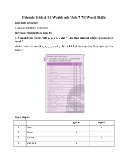 Giải tiếng anh 11 Workbook Unit 7 7E Word Skills | Friends Global