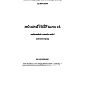 Giáo trình Mô Hình Toán Kinh Tế - Trường ĐH Công Nghiệp Hà Nội
