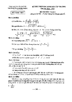 Đề thi HSG Toán 9 cấp trường năm 2021 – 2022 trường THCS Hồng Bàng – Hải Phòng