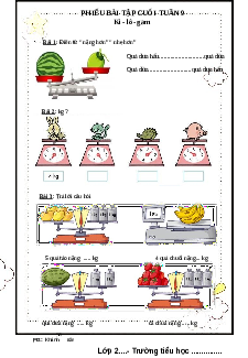 Phiếu bài tập cuối tuần lớp 2 môn Tiếng Việt Kết nối tri thức - Tuần 8