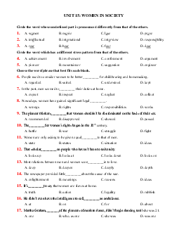 Bài tập Tiếng Anh theo chủ đề Women in society