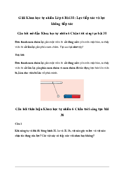 Giải KHTN Lớp 6 Bài 38: Lực tiếp xúc và lực không tiếp xúc - Chân Trời Sáng Tạo