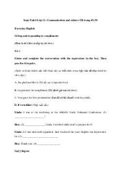 Giải Tiếng Anh 11 Unit 4: Communication and culture Clil