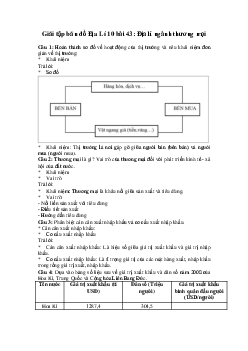 Tập bản đồ Địa lý lớp 10 bài 43: Địa lí ngành thương mại ( có đáp án)