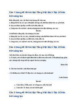 Giải Ôn tập giữa học kì 2 - Tiết 6 trang 49 VBT Tiếng Việt lớp 3 Tập 2 Chân trời sáng tạo
