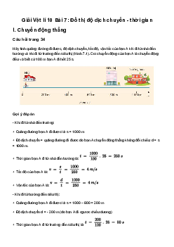 Giải Vật lí 10 Bài 7: Đồ thị độ dịch chuyển - thời gian | Kết Nối Tri Thức