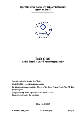 Báo cáo Chuyên đề học tập doanh nghiệp nghề Điện tử công nghiệp | Trường Cao đẳng Kỹ Thuật Đồng Nai