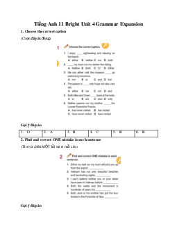 Giải Tiếng Anh 11 Unit 4 Grammar Expansion | Bright
