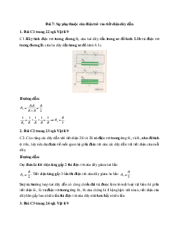 Giải bài tập SGK Vật lý lớp 9 bài 8: Sự phụ thuộc của điện trở vào tiết diện dây dẫn