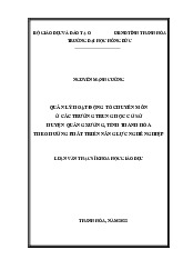Quản lý hoạt động tổ chuyên môn ở các trường THCS huyện Quảng Xương, tỉnh Thanh Hóa theo hướng phát triển năng lực nghề nghiệp