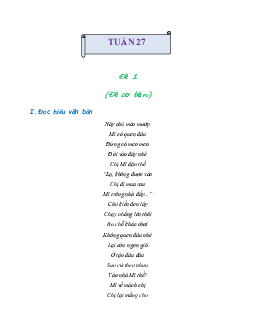 Bài tập cuối tuần lớp 2 môn Tiếng Việt Cánh Diều - Tuần 27 (Nâng cao)