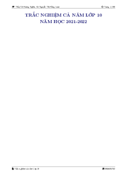 Câu hỏi và bài tập trắc nghiệm môn Toán lớp 10