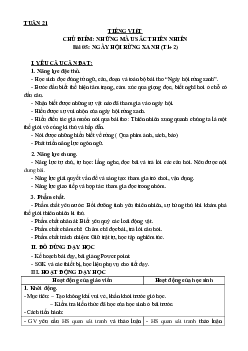 Bài 5: Ngày hội rừng xanh - Tiết 1+2 | Giáo án Tiếng Việt 3 | Kết nối tri thức