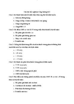 Câu hỏi trắc nghiệm Cộng hưởng từ 2 | Trường Đại học Kỹ thuật Y - Dược Đà Nẵng