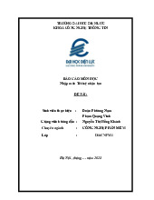 Báo Cáo Nhập Môn Trí Tuệ Nhân Tạo | Đại học Điện lực