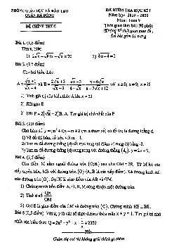 Đề thi học kì 1 Toán 9 năm 2019 – 2020 phòng GD&ĐT Hà Đông – Hà Nội