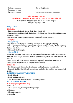 Giáo án Địa lí 7 Bài 13 sách Kết nối tri thức