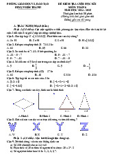 Đề cuối học kì 1 Toán 6 năm 2024 – 2025 phòng GD&ĐT Kim Thành – Hải Dương