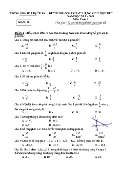 Đề thi giữa học kì 2 Toán 6 năm 2023 – 2024 phòng GD&ĐT Thạch Hà – Hà Tĩnh