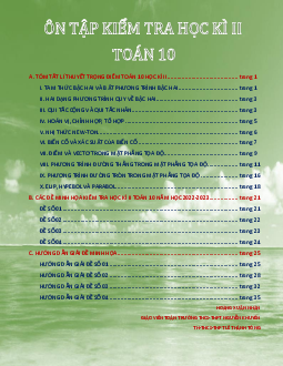 Đề cương ôn tập kiểm tra học kì 2 Toán 10 Chân Trời Sáng Tạo