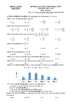 Đề học kỳ 2 Toán 6 năm 2022 – 2023 phòng GD&ĐT Thái Thụy – Thái Bình